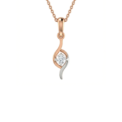 Radiant Twist Diamond Pendant with chain