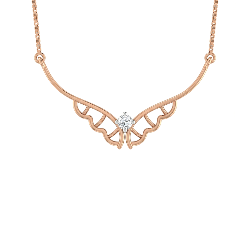 Butterfly Diamond Pendant with Chain
