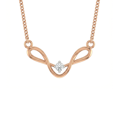 Serene Ribbon Diamond Pendant with Chain