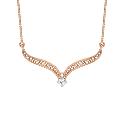 Aurora Curve Diamond Pendant with Chain