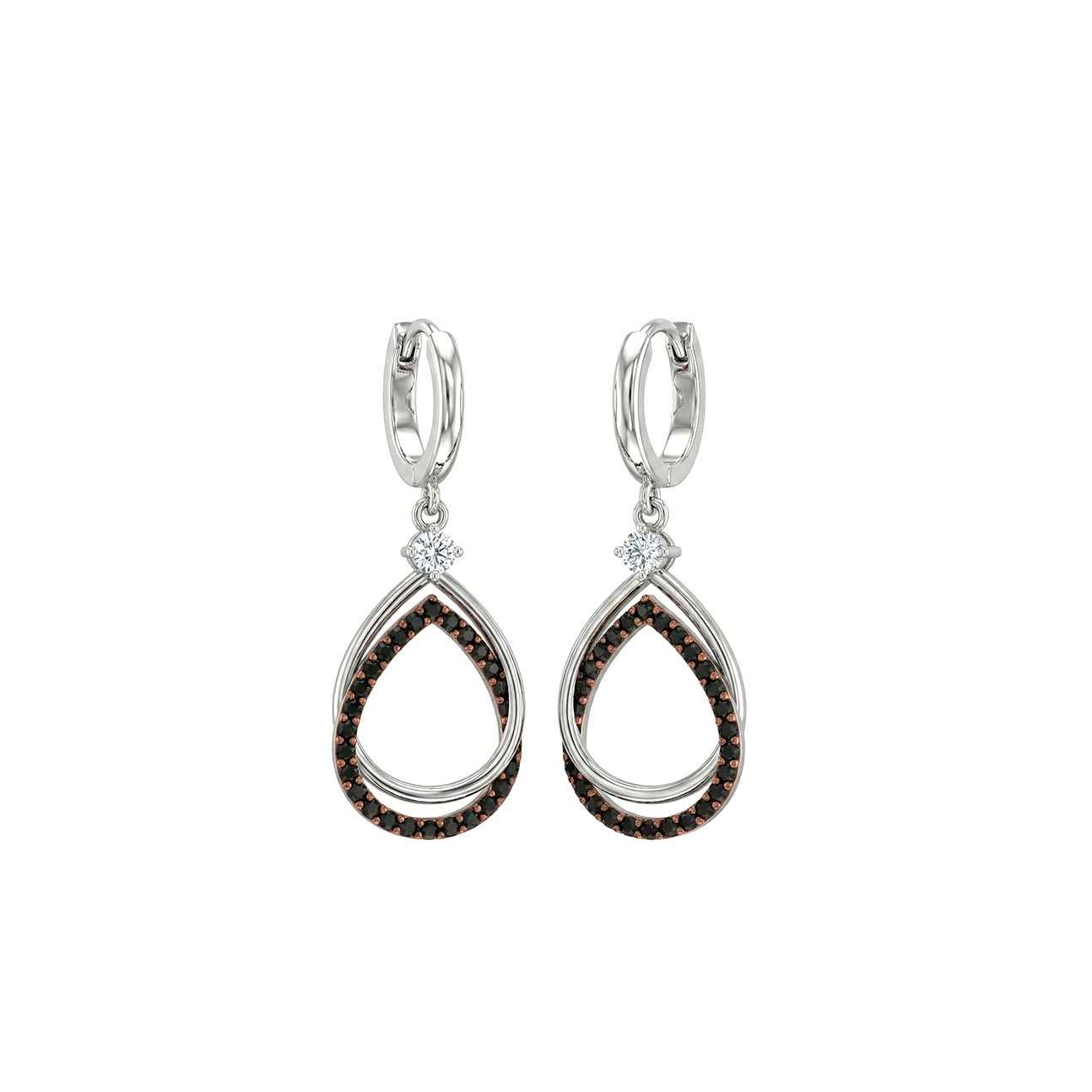 Pear Shaped Garnet Diamond Earrings