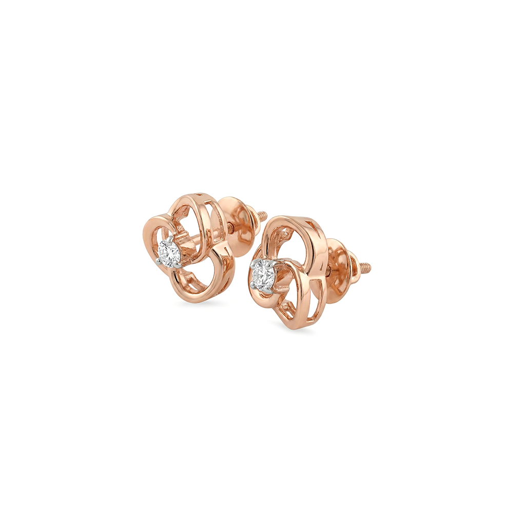 Petal Swirl Diamond Earrings