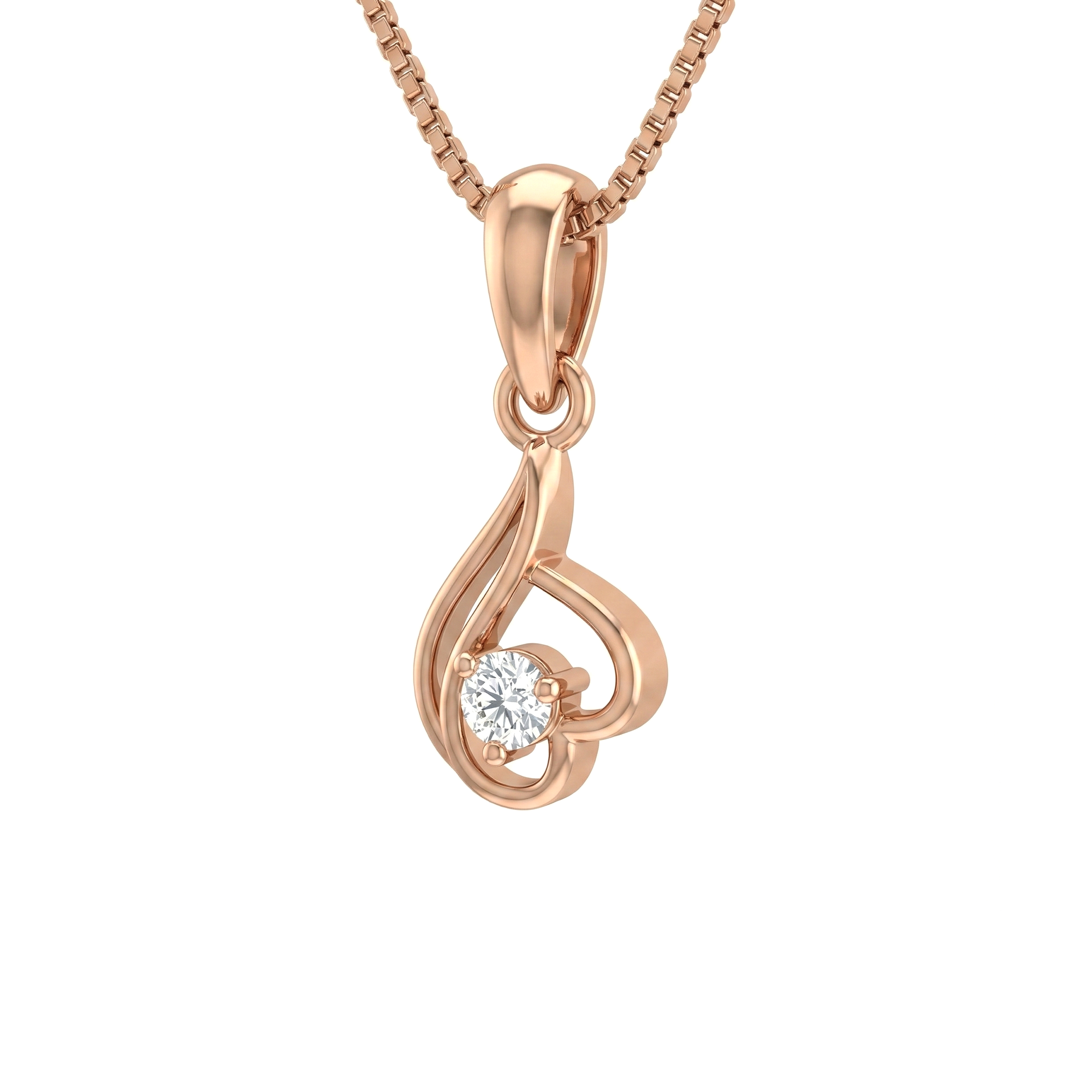 Amour Heart Diamond Pendant with Chain