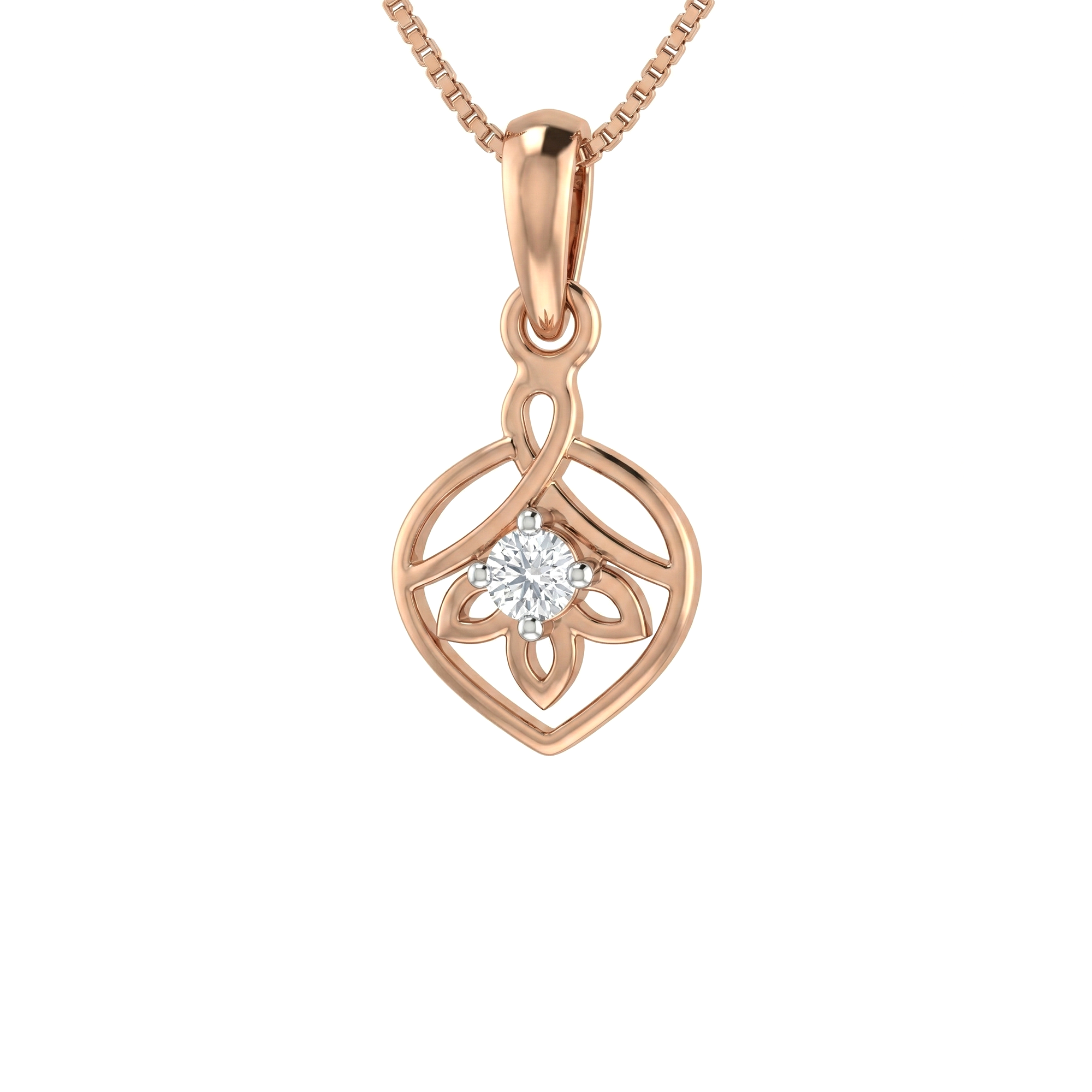 Aurelian Lotus Diamond Pendant with Chain
