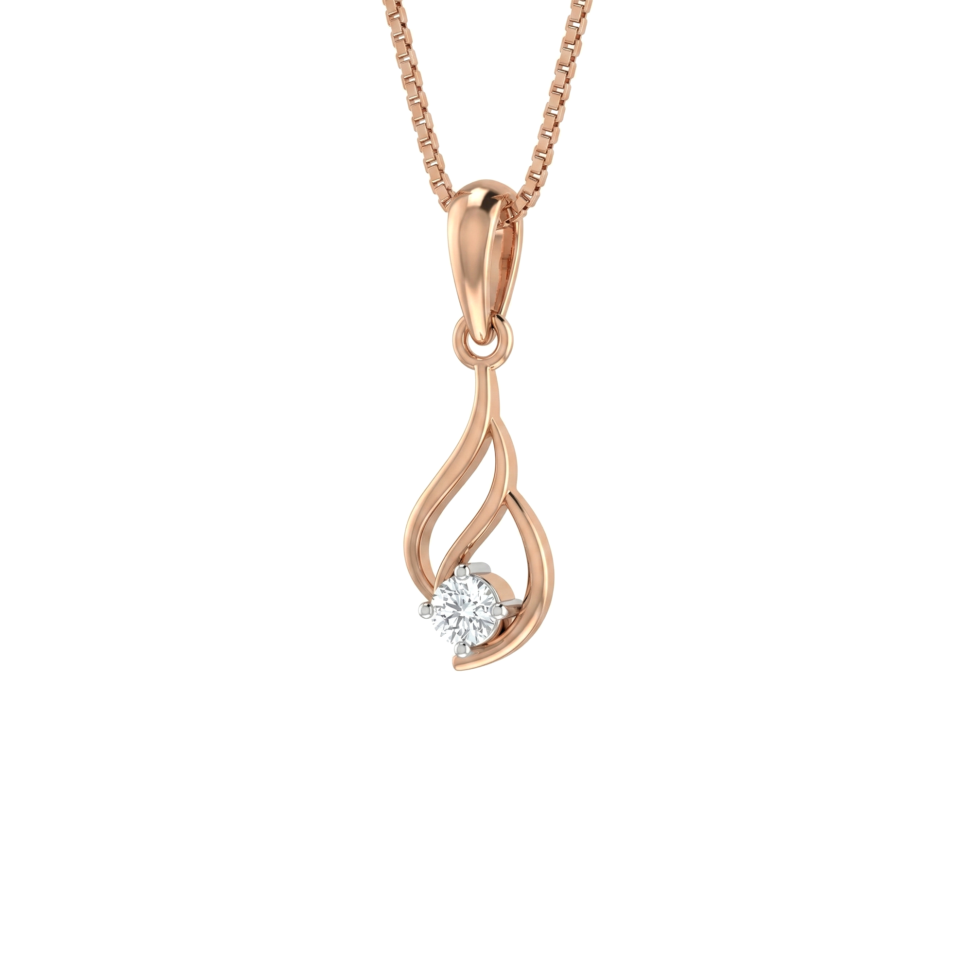 Glace Curve Diamond Pendant with Chain