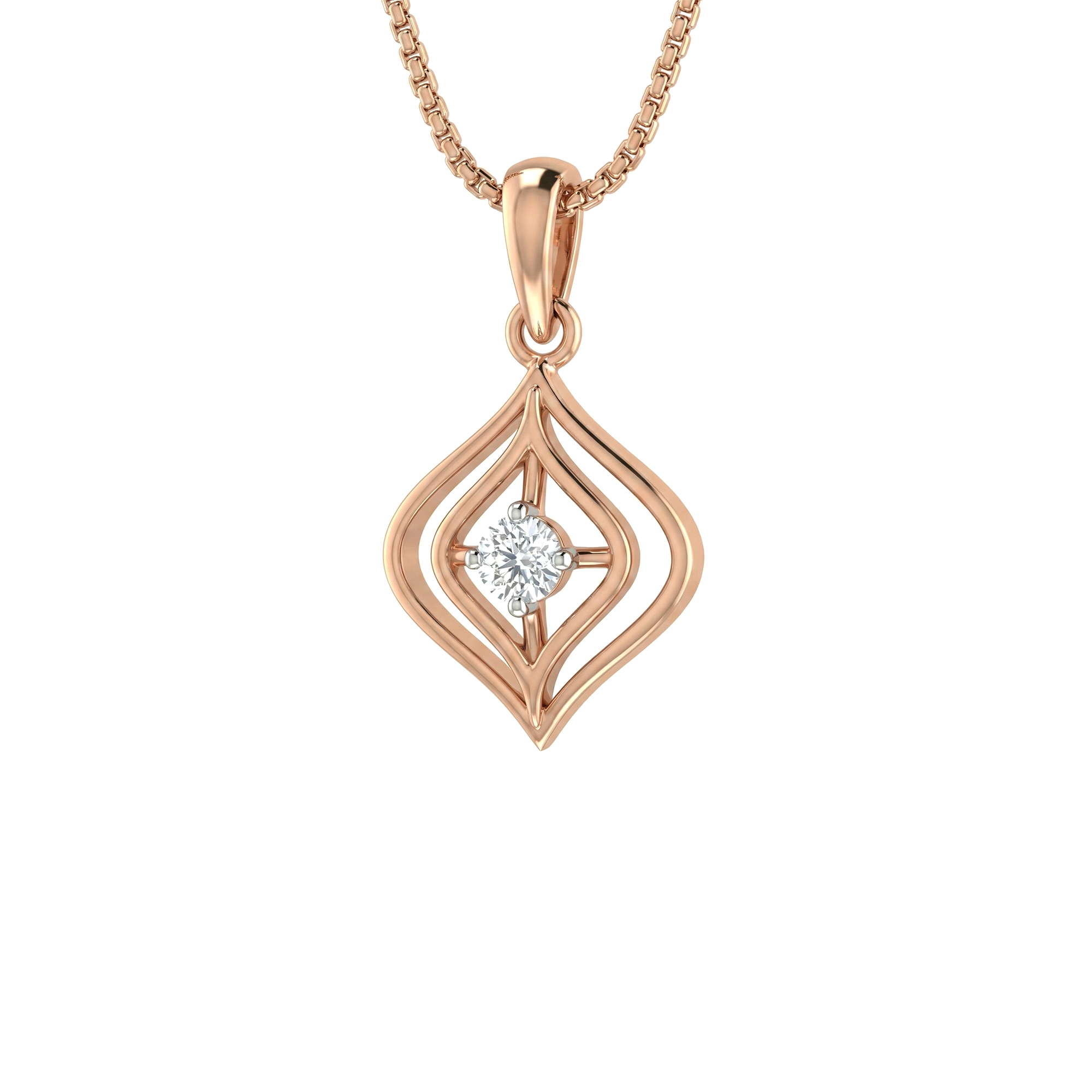 Luminous Eye Diamond Pendant With Chain
