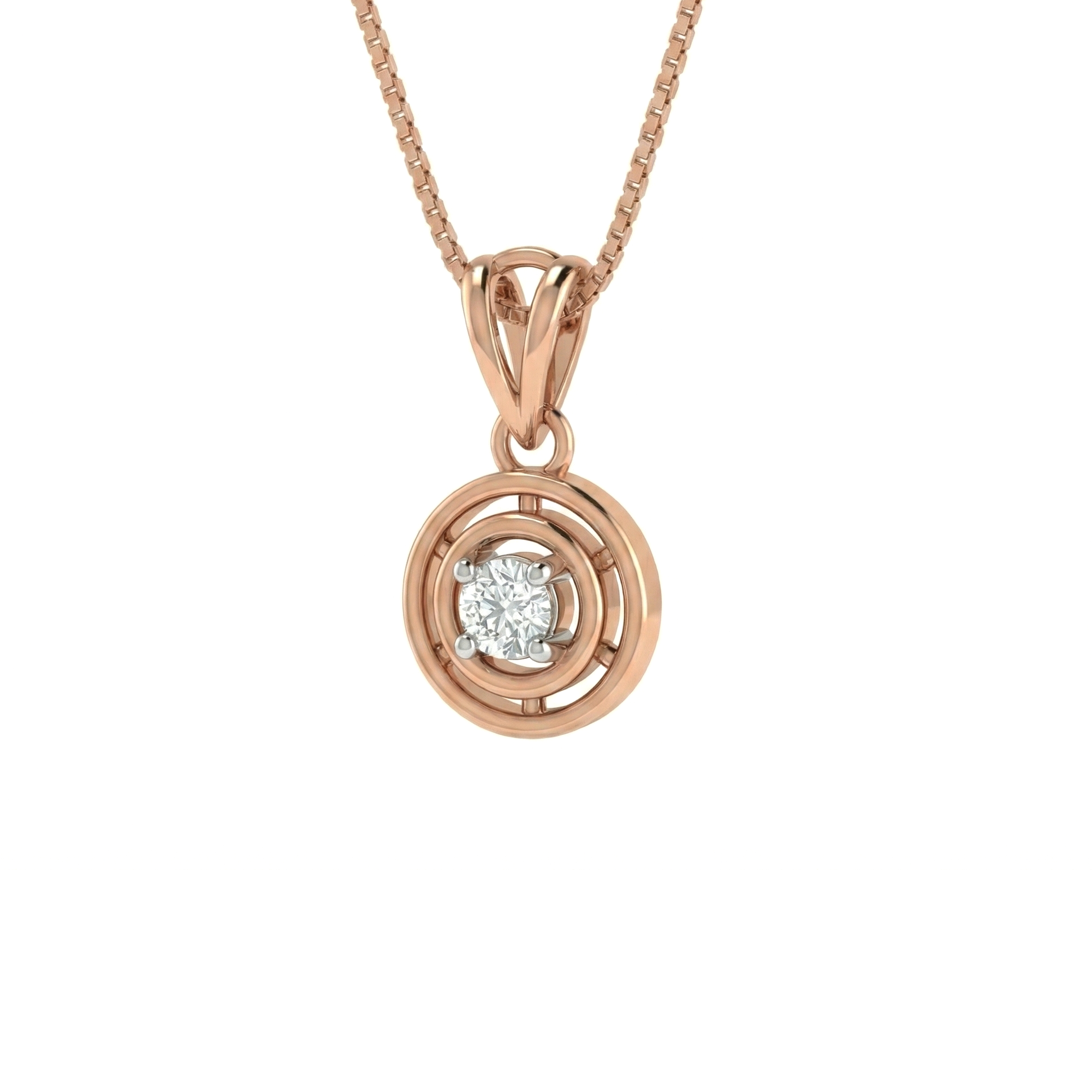 Radiant Halo Diamond Pendant With Chain