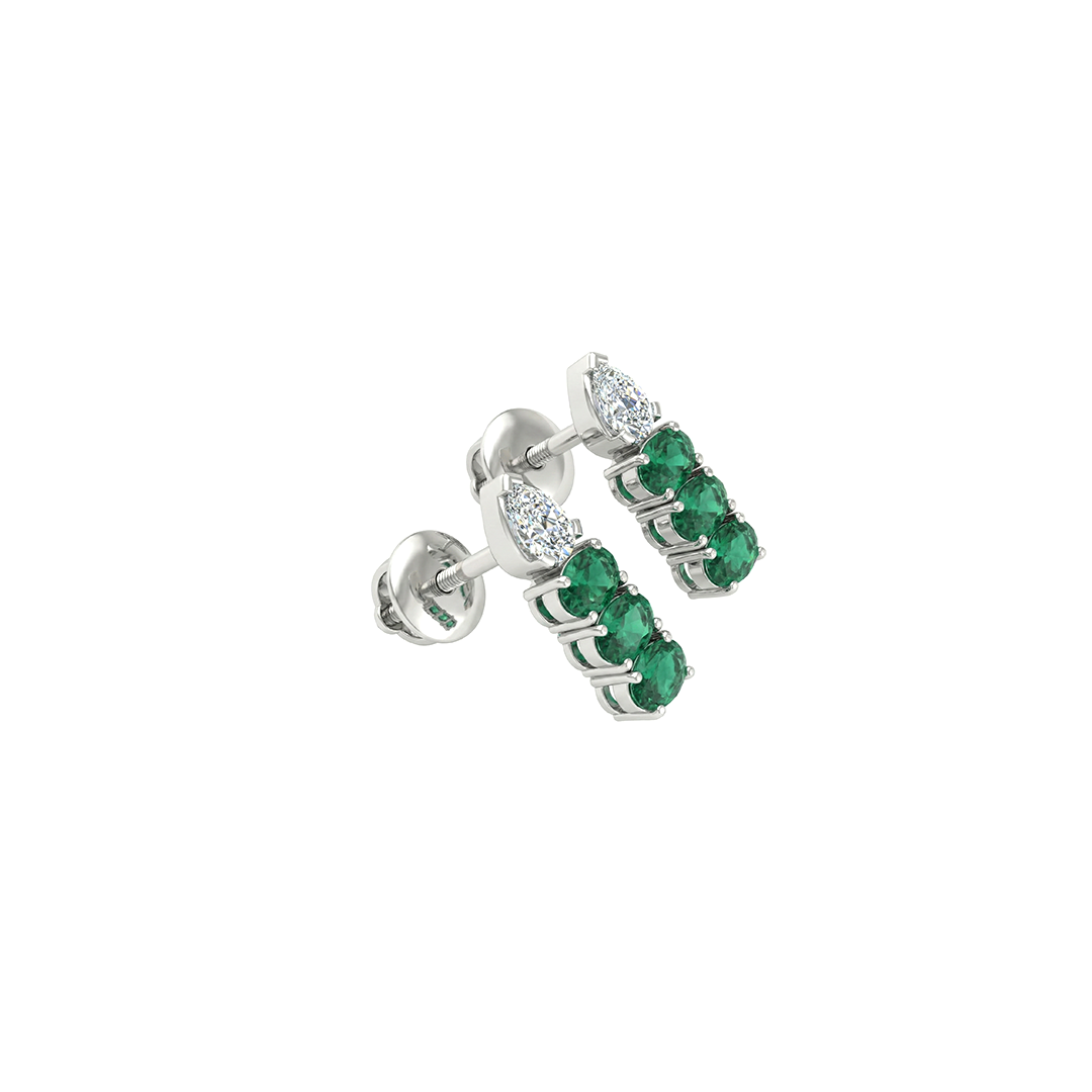 Ascend Emerald Diamond Earrings