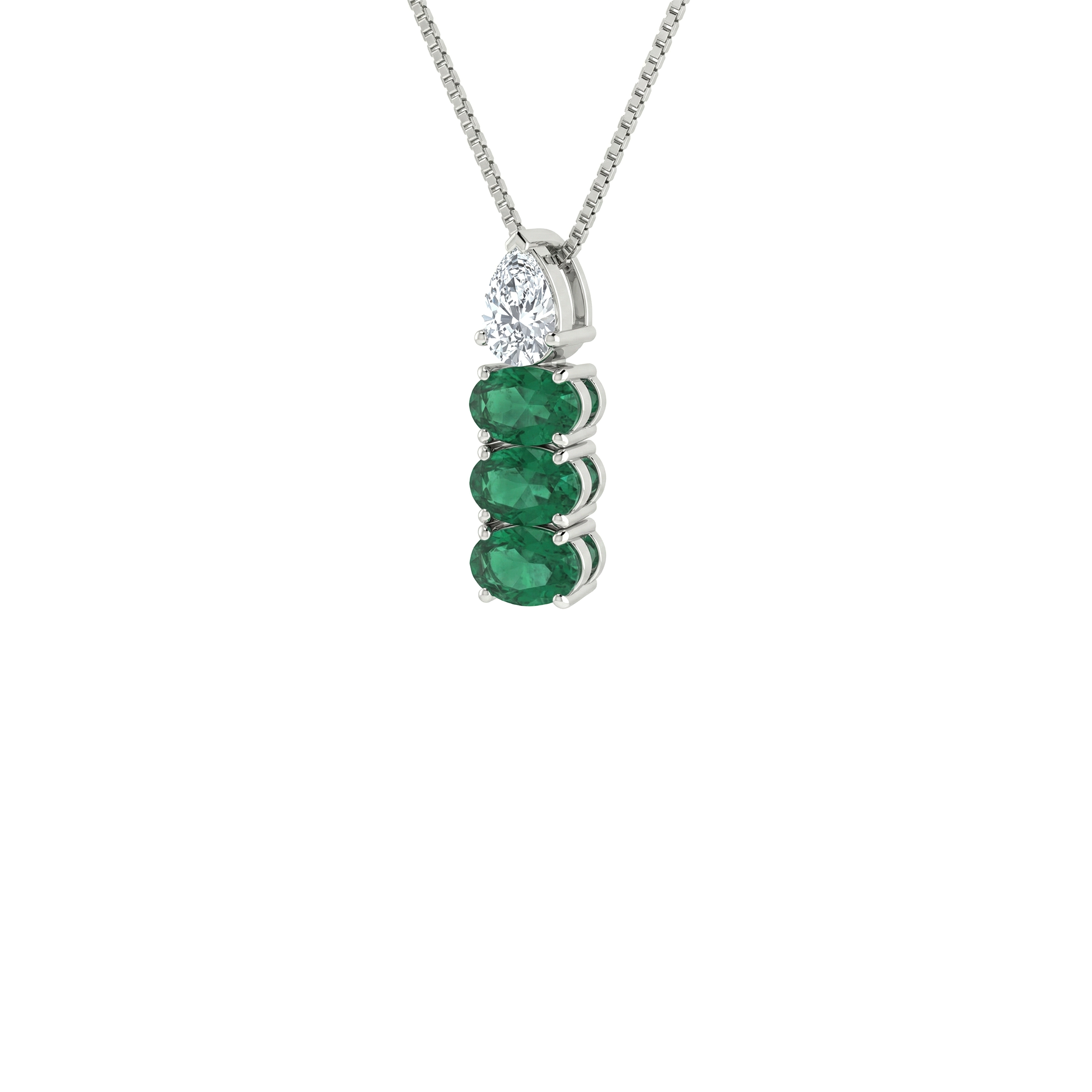 Amira Emerald Drop Pendant Chain