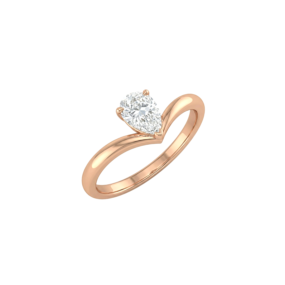 Chevron Pear Diamond Ring