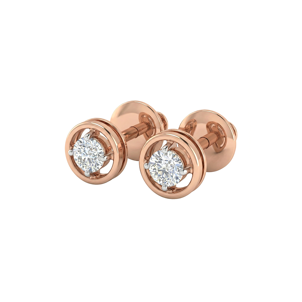 Charming Circle Stud Diamond Earrings