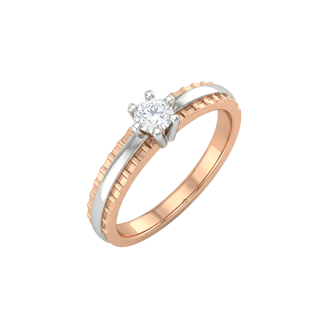 Crest Two Tone Solitaire Lab Diamond Ring