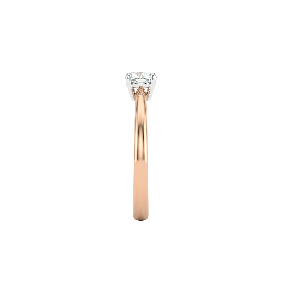 Buy Rose gold ring with a diamond on a white background