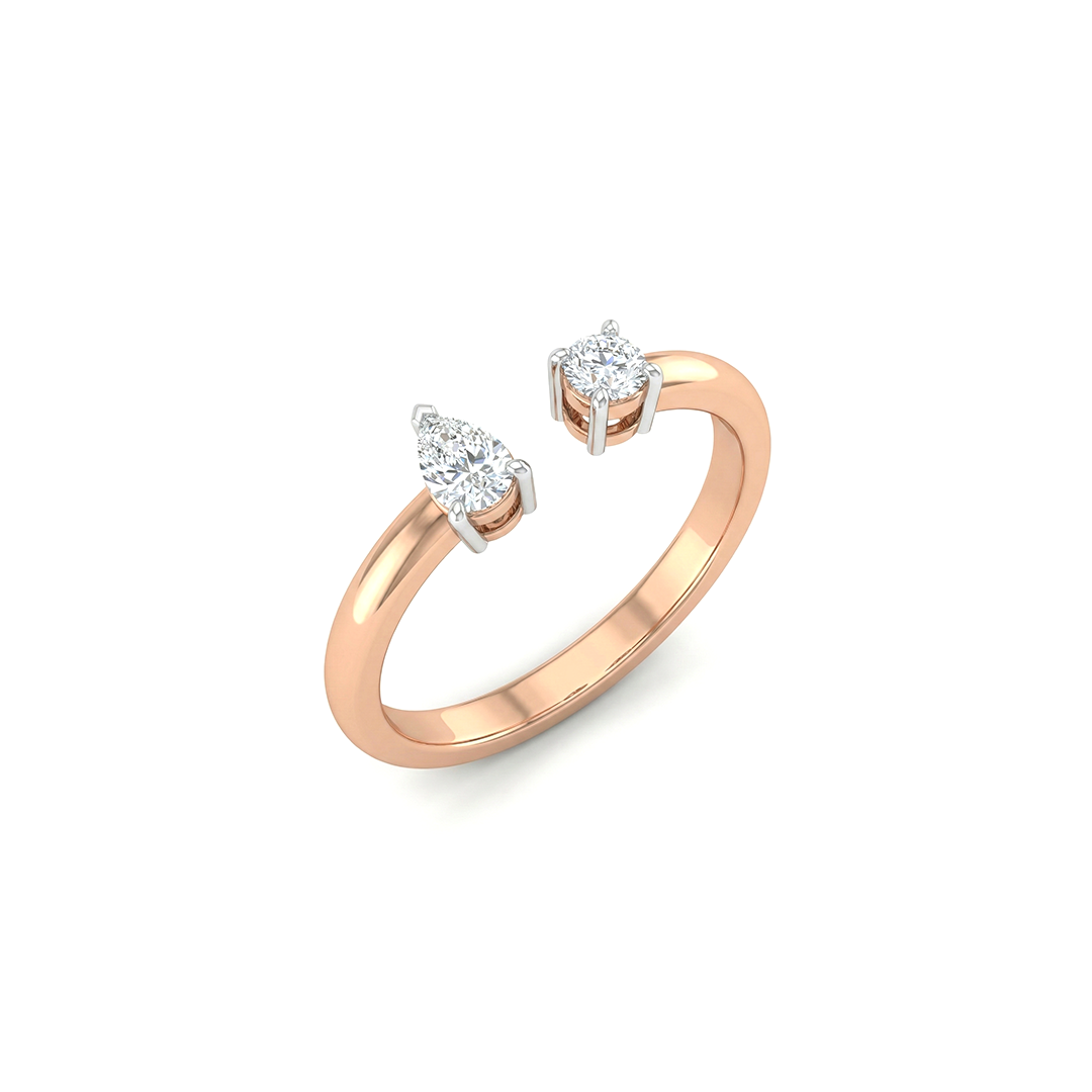 Round Pear Twin Lab Diamond Ring
