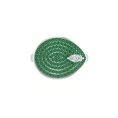 Green Galaxy Diamond Ring