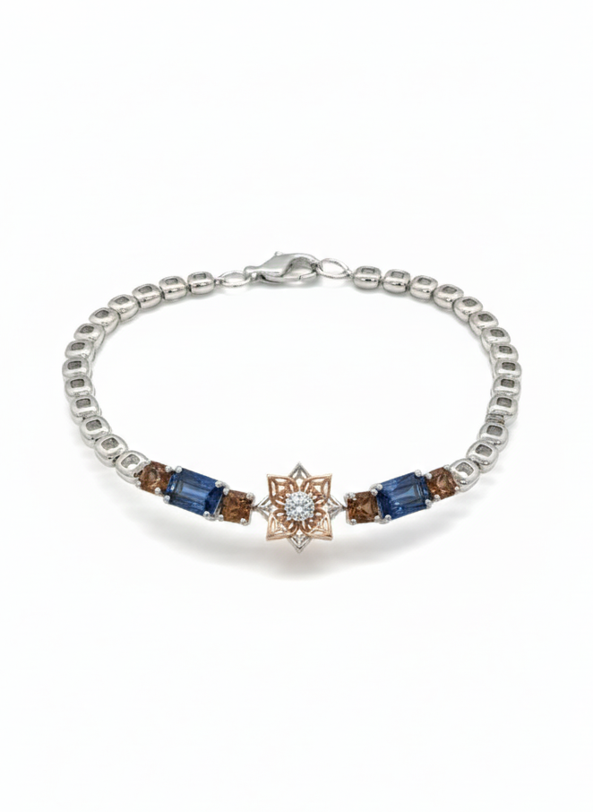 Celestia Starline Bracelet – 18K White Gold Rhodium Plated