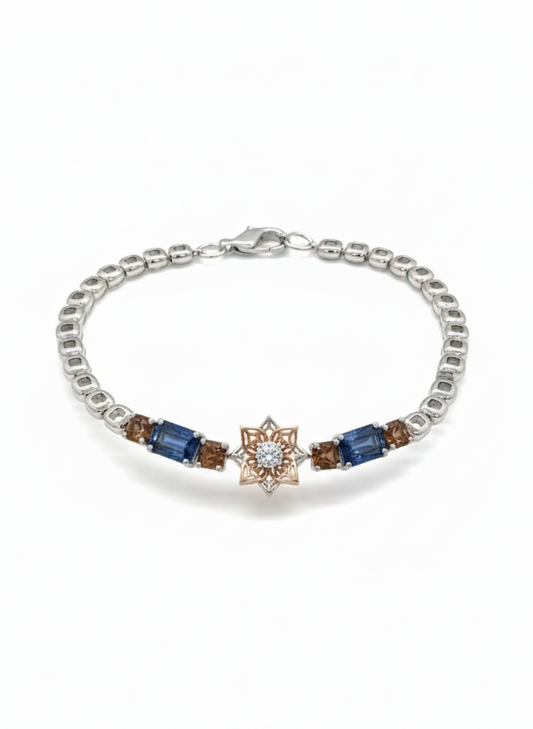 Celestia Starline Bracelet – 18K White Gold Rhodium Plated