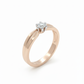 Lustra Flow Solitaire Ring – 18K Rose Gold Rhodium Plated