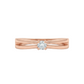 Crossline Radiant Ring – 18K Rose Gold Rhodium Plated