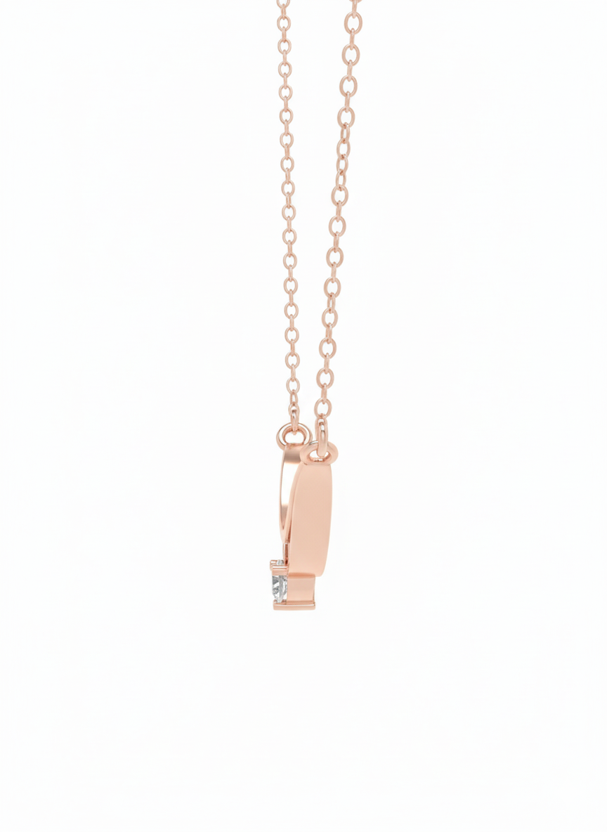 Circle Grace Loop Pendant – 18K Rose Gold Rhodium Plated