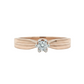 Lustra Flow Solitaire Ring – 18K Rose Gold Rhodium Plated