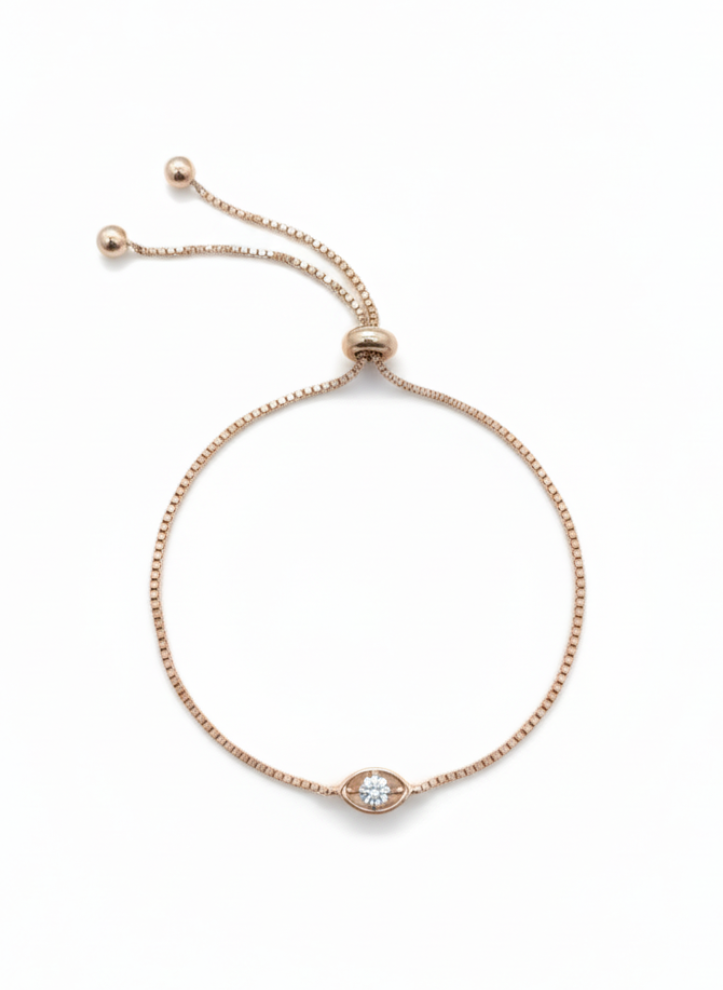 Radiant Halo Charm Bracelet– 18K Rose Gold Rhodium Plated