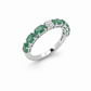 Verdant Grace Stone Ring – 18K White Gold Rhodium Plated