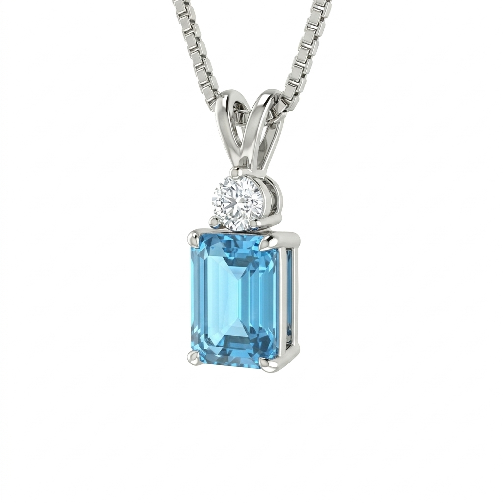Blue Sapphire Trio Pendant  Set