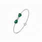 Emerald Dusk Stone Bracelet – 18K White Gold Rhodium Plated