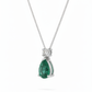 Verdant Teardrop Harmony Stone Set – 18K White Gold Rhodium Plated