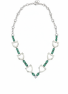 Verdant Heartline Necklace – 18K White Gold Rhodium Plated