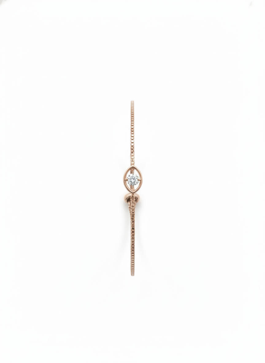 Radiant Halo Charm Bracelet– 18K Rose Gold Rhodium Plated