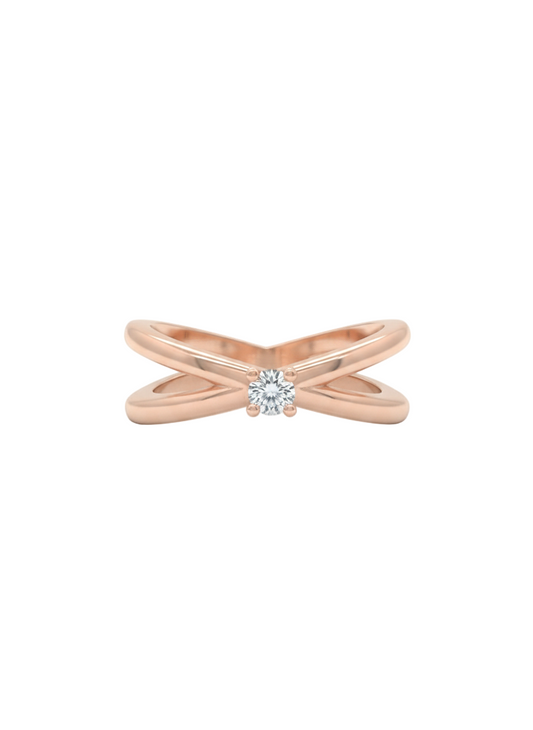 Twin Arc Grace Ring – 18K Rose Gold Rhodium Plated