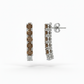 Aureline Mocha Beam Diamond Earrings- 18K White Gold Rhodium-Plated with colorstones