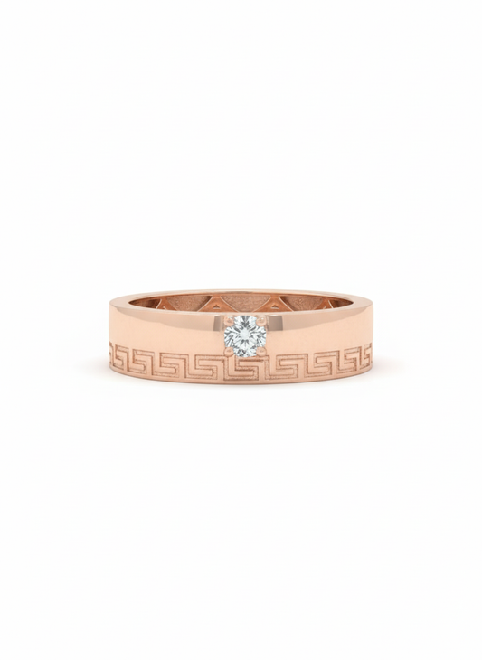 Athenian Grid Ring – 18K Rose Gold Rhodium Plated