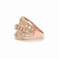 Mesh Solitaire Ring– 18K Rose Gold Rhodium Plated