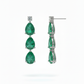 Flow Diamond Earrings with Gemstones - 18K White Gold Rhodium Plated