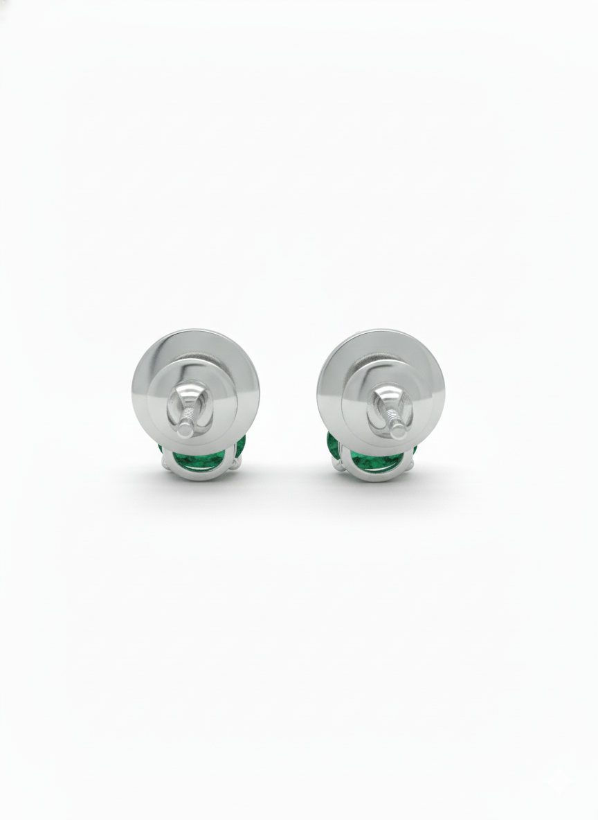 Celvian Gemlight Studs – 18K White Gold Rhodium Plated