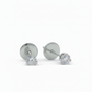 Lunis Halo Studs – 18K White Gold Rhodium Plated