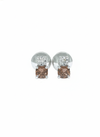 Mocha Radiance Studs – 18K White Gold Rhodium Plated
