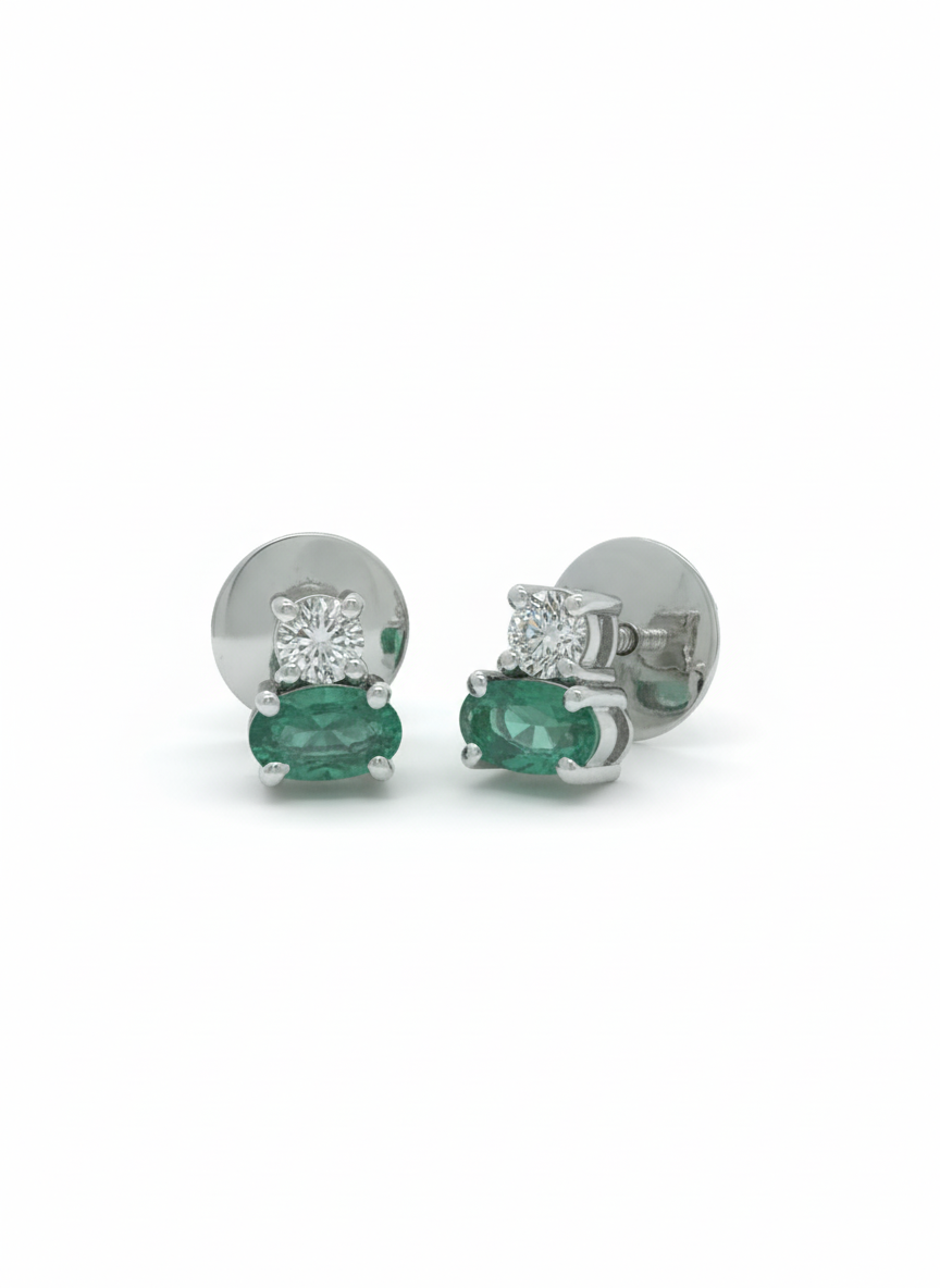 Celvian Gemlight Studs – 18K White Gold Rhodium Plated