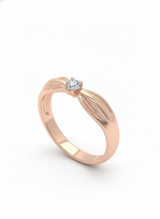 Twilight Knot Ring – 18K Rose Gold Rhodium Plated