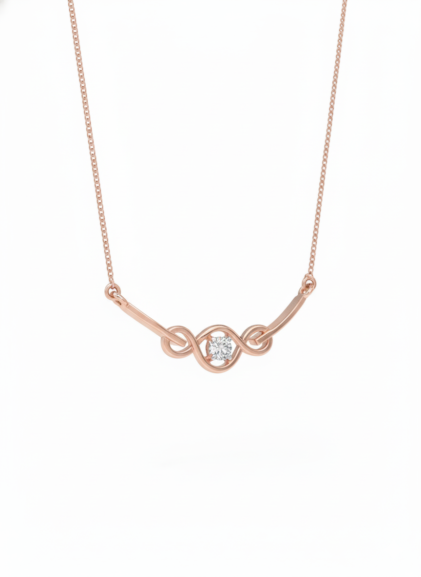 Luna Knot Pendant – 18K Rose Gold Rhodium Plated