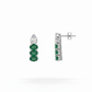 Emerald Crest Drop Earrings – 18K Rose & White Gold Rhodium Plated