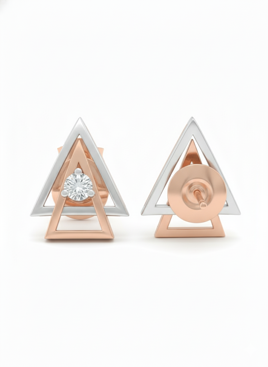 Astra Peak Studs – 18K Rose & White Gold Rhodium Plated
