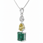Crafted in Color with Diamond Pendant with Chain -18K White Gold Rhodium Plated