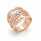 Mesh Solitaire Ring– 18K Rose Gold Rhodium Plated