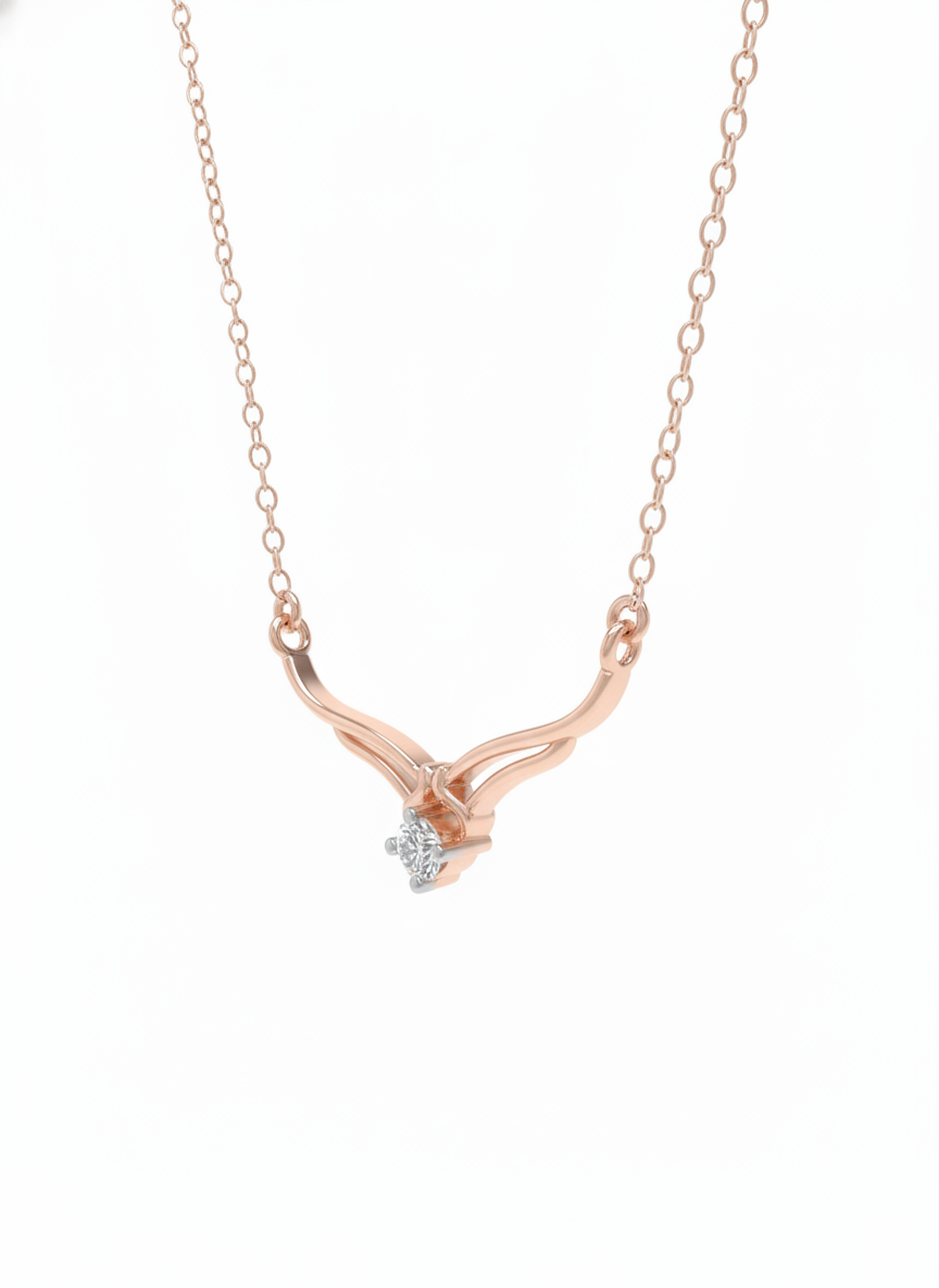 Alvion Twin Stream Pendant – 18K Rose Gold Rhodium Plated