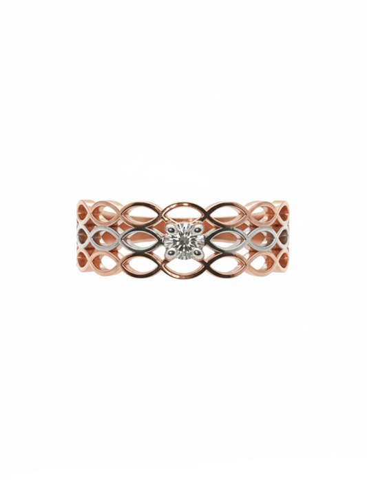 Auric Lattice Ring – 18K Rose Gold Rhodium Plated