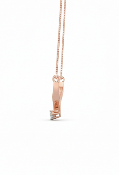 Soar Diamond Pendant with Chain - 18K Rose Gold Rhodium Plated